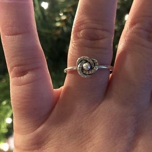 Luminous love knot pandora ring